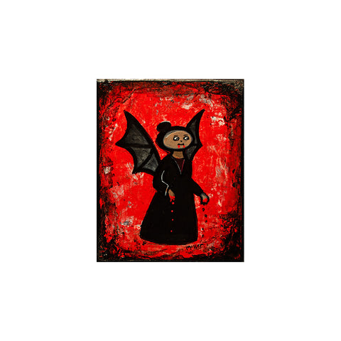 Image of Vampire on Wood Block by Autumn Justine Miller