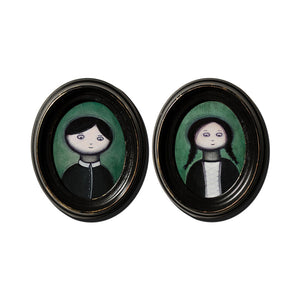 Image of Twin Portraits on Green by Autumn Justine Miller