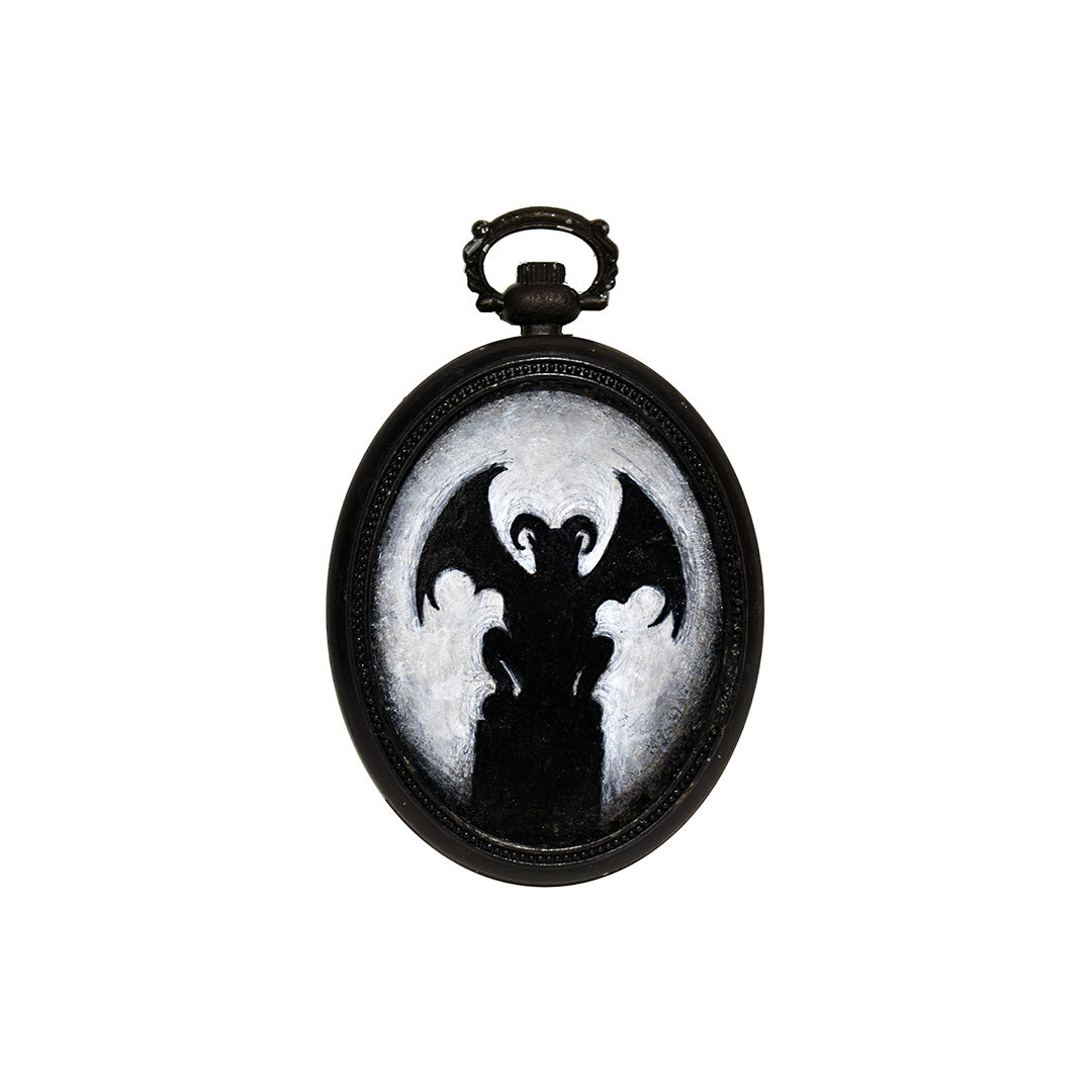 Image of Gargoyle in Metal Clock Frame by Autumn Justine Miller