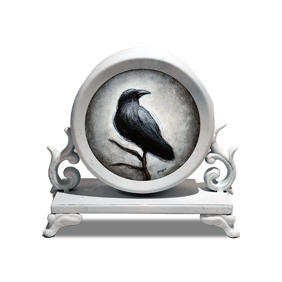 Image of Crow in Pedestal Clock Frame #4 by Autumn Justine Miller