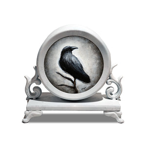 Image of Crow in Pedestal Clock Frame #4 by Autumn Justine Miller