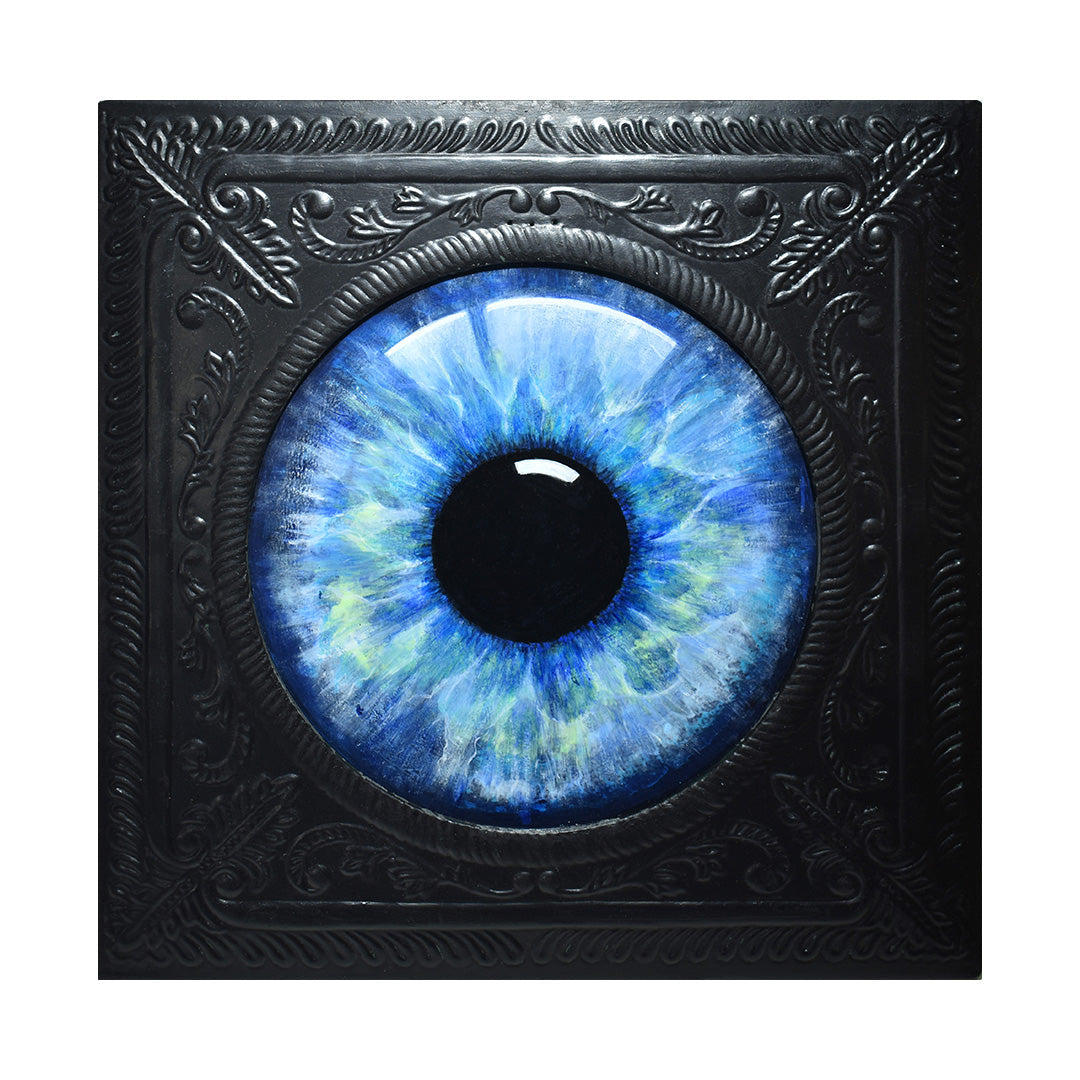 Image of Large Blue Eye In Square Metal Frame by Autumn Justine Miller