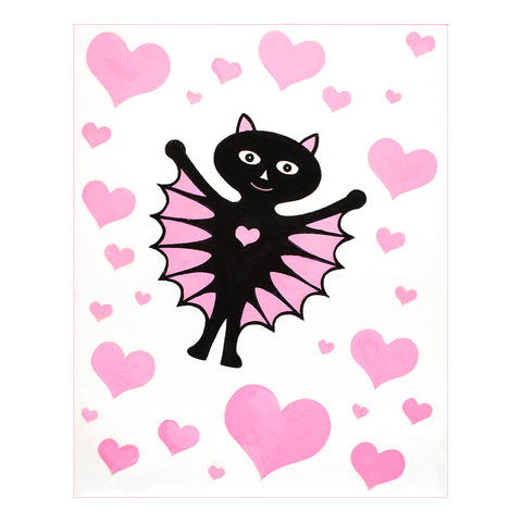 Image of Bat Girl with Hearts by Autumn Justine Miller